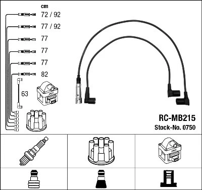 IGNITION CABLE KIT 0750 FOR MERCEDES-BENZ M116.965/964 4.2L M 117.968 5.5L 8cyl - Image 2 of 4