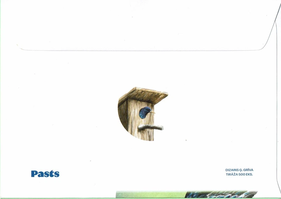 First day cover (FDC) of LATVIA 2025 -  Birds of Latvia  - Common starling - Image 2 of 2