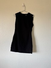Zara Women's Black Pencil Sleeveless Perfect Little Black Dress Midi Size M