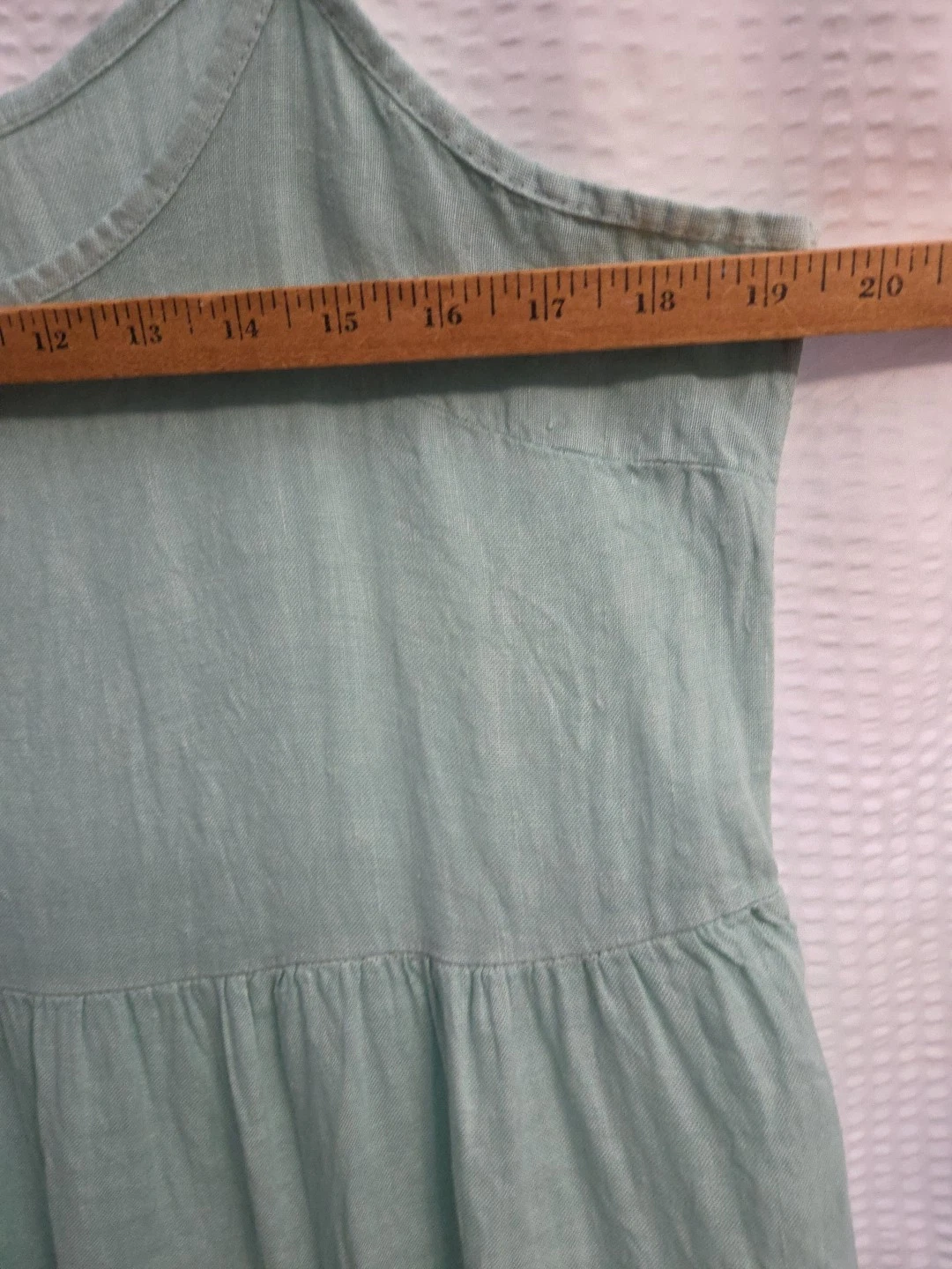 VALENTINO Valentina Naldi prendisole 100% lino verde salvia chiaro a strati Italia tg. S Boho CE