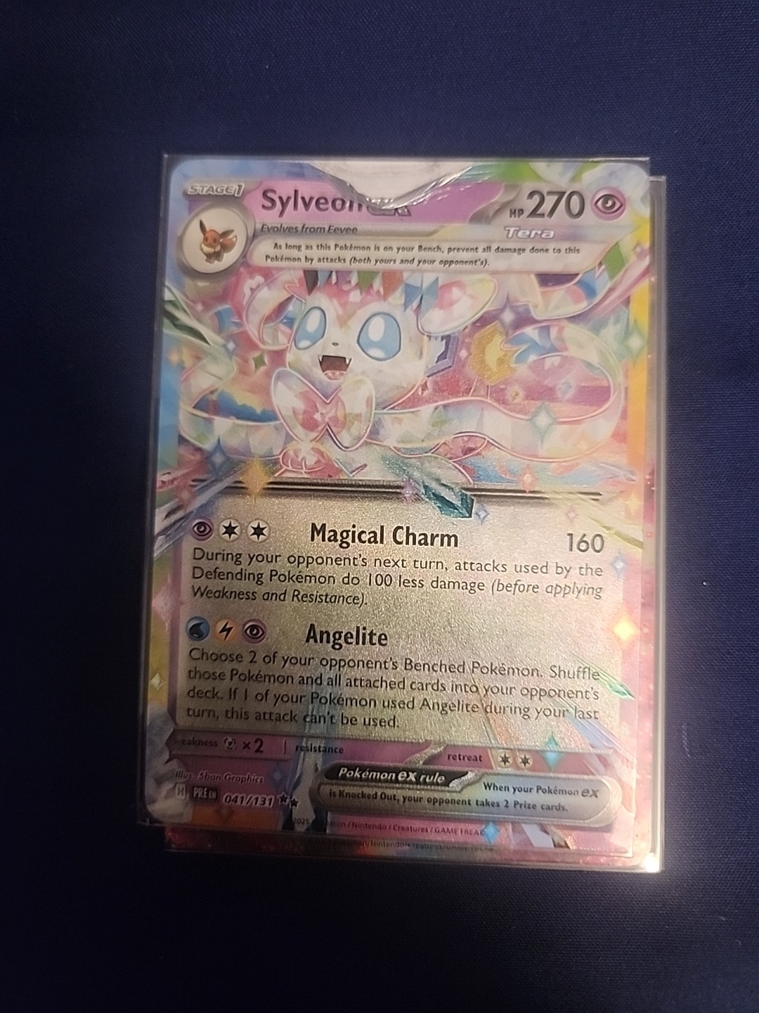 Rare Error Print Pokemon Sylveon Ex 41/131 Prismatic Evolutions