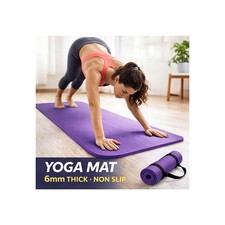 Thick 6mm TPE Yoga Mat Non-Slip Eco Friendly Exercise Mat with Carrying Strap