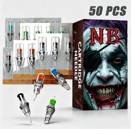 50PCS Disposable Tattoo Cartridge Needles Mixed Sizes RL, RS, RM, M1 - product listing photo