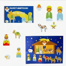 DIY Felt Nativity Scene Toy Kit for Kids Holiday Ornament Set Educational Craft