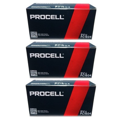 36 Duracel Procell 9V Alkaline Batteries (PC1604, 6LR61) Exp 2030