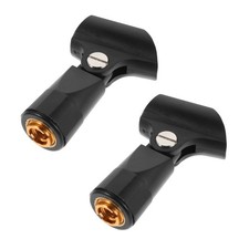 2 Pcs Microphone Pole Clip Table Clamp Stand Holder Metal Desk for