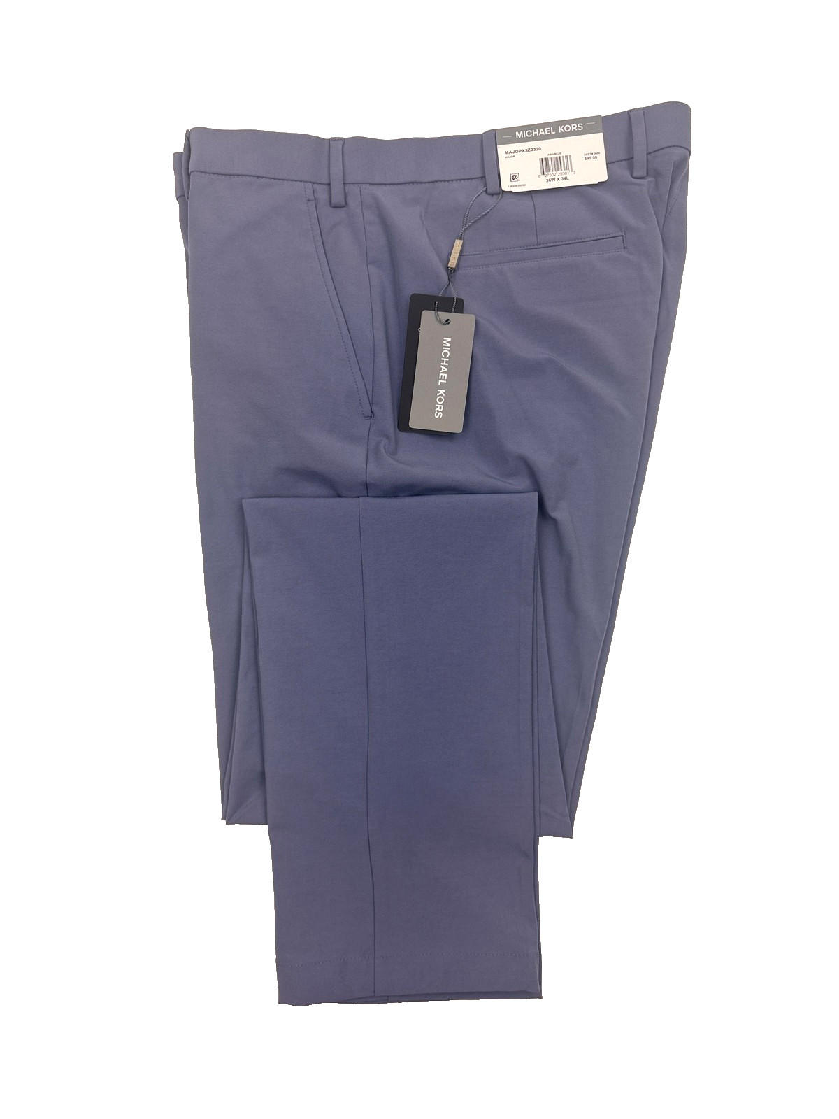 Michael Kors Performance Pants Mens 36x34 Ash Blue Bedford Classic Fit Stretch