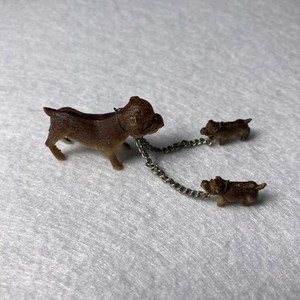 Vintage Miniature Dog With Pups Japanese Celluloid Japan Collectible