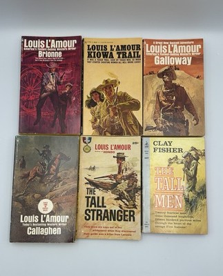 5 Louis L Amour Western Paperback Lot And 1 Clay Fisher   Vintage Bantam Books