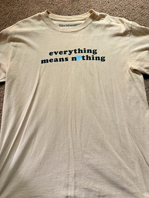 Blackbear Everything Means Nothing Men's S Beige Graphic Cotton Crew T-Shirt