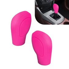 Car Gear Shift Knob Cover, Anti-slip and Wear-resistant Automotive 2 PCS Pink