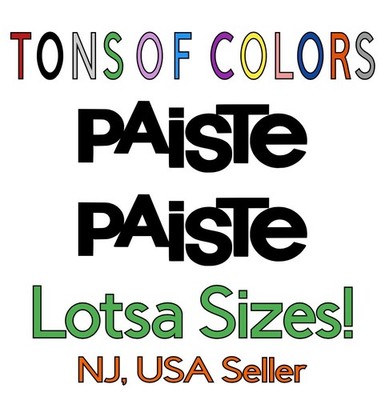 TWO Paiste Cymbals Die Cut Vinyl Decals MANY Szs Colors FREE Decal Offer Inside!