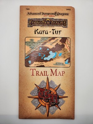 TSR Forgotten Realms World Books Kara-Tur Trail Map 1989