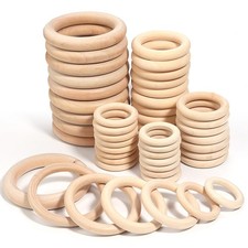 Natural Wooden Round Rings DIY Necklace Jewellery Macrame Beads OD 15mm-150mm