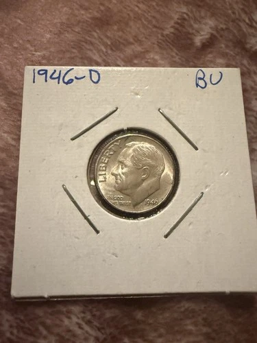 1946 D Silver Roosevelt Dime 90% Silver BU
