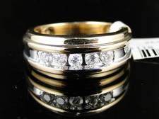14K Mens Two Tone Gold Diamond Wedding Band Ring 0.50Ct