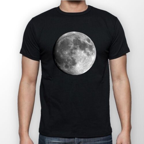 Full Moon Graphic Space Astronomy Night Lunar Mens Black T Shirt S M L XL XXL - Picture 1 of 2