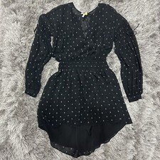 High Low Long Sleeve Dress Elastic On Waist