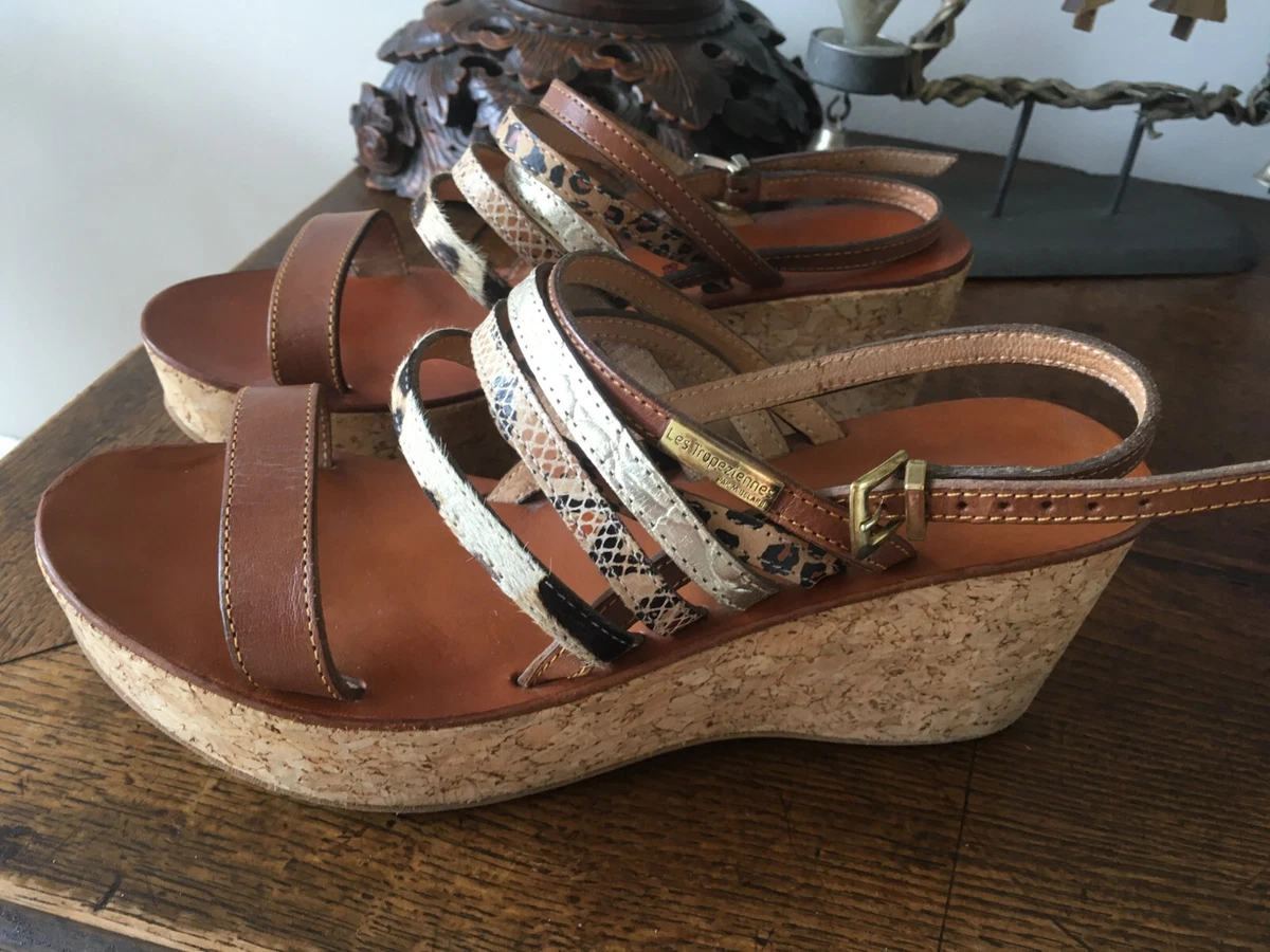 Sandales Compensées Texto - Cuir Marron - Talon Très Haut (plus De 10 Cm) - Taille 37
