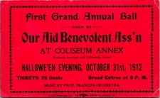 1912 First Grand Halloween Ball Our Aid Benev...