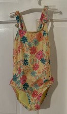 Cat  Jack Swimsuit Girls M 7/8 One Piece Yellow Floral New Without Tags Cute 
