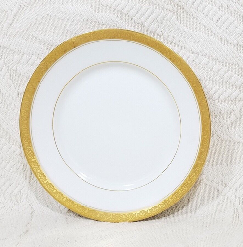 Charles Ahrenfeldt Limoges Depose para Higgins & Seiter NY 6,25" placa de borde dorado - Imagen 2 de 13