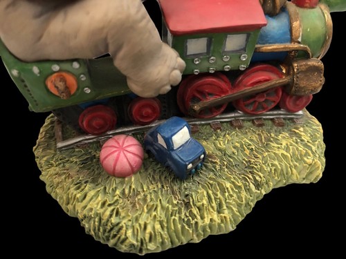All Aboard! Peanut Pals Sculpture Elephant On Train 1996 Hamilton Collection - Picture 5 of 12