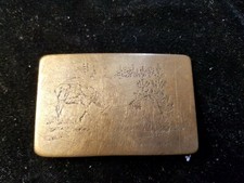 Vintage Ampersand Brass Deer Belt Buckle 3" X 2"