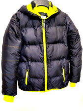 CHAMPION Puffy, Hooded, Lined, Blue/Yellow lining Zippers