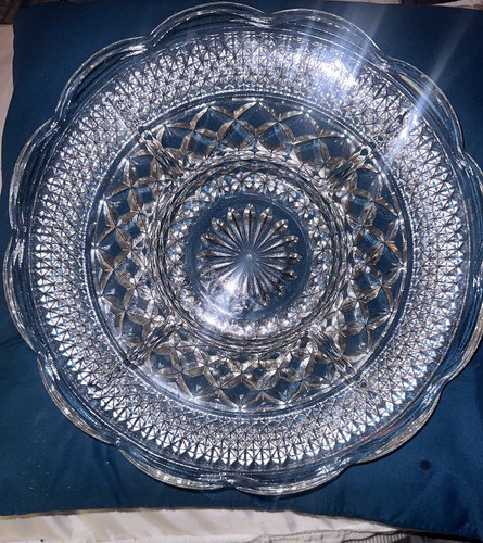 Vintage Anchor Hocking Wexford Pattern Divided 5 Section Glass Plate 11" - Picture 2 of 5