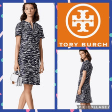 NWT MSRP $498 Tory Burch Dina Space-Dyed Cutout Dress Women's Size 2