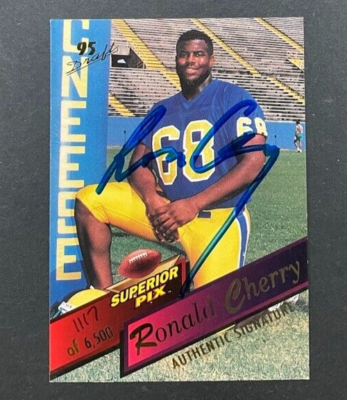 1995 Superior Pix - Ronald Cherry #99 Detroit Lions - ROOKIE AUTO