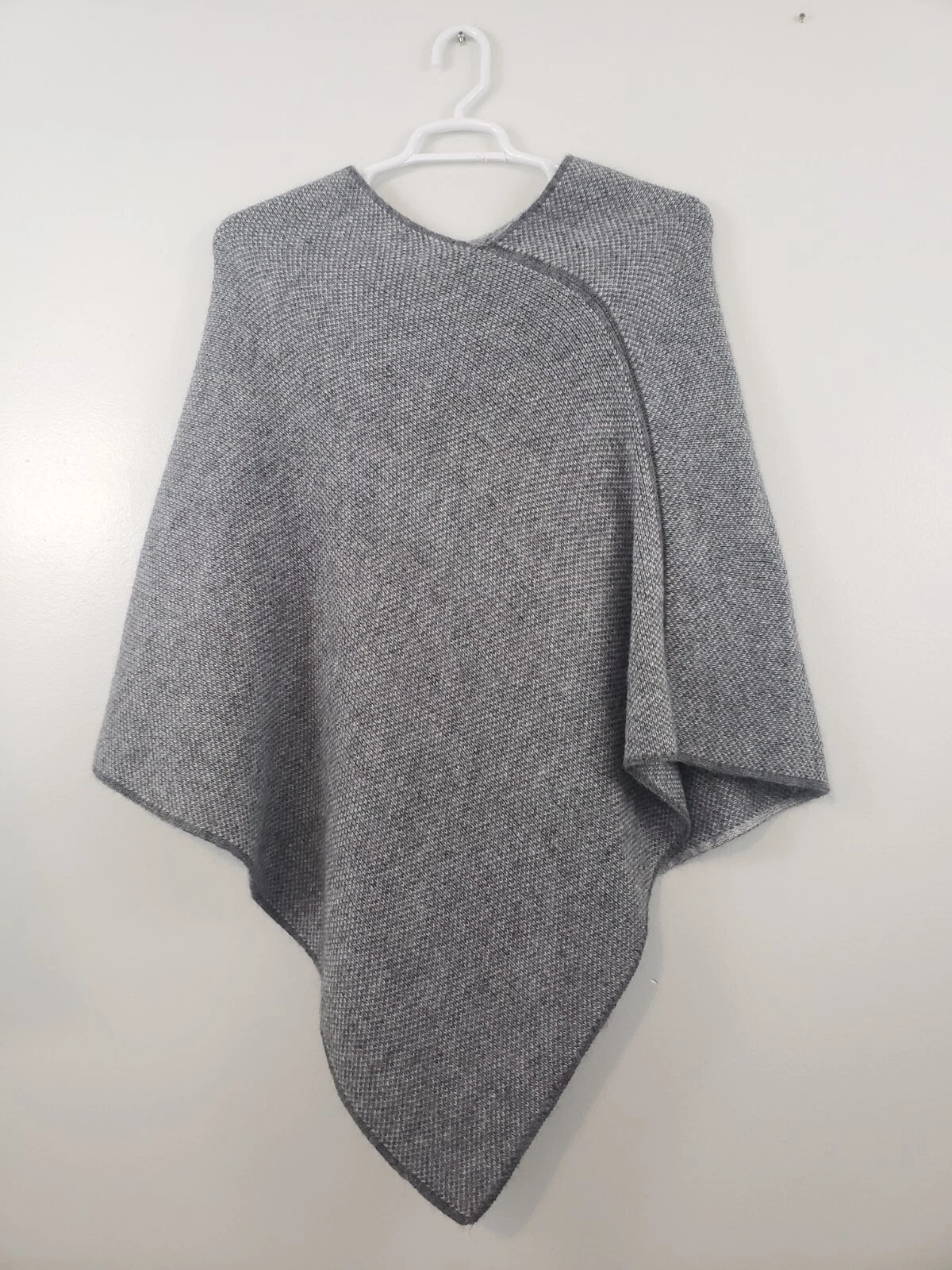 (Ju) Fratelli Talli Women's One Size Poncho Shawl Wool Alpaca Blend Italy Gray