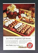 Vintage A & P donuts ad original 1961 Jane Parker donut advertisement