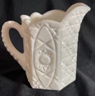 Vintage Kemple Rotec Stars and Cane White Milk Glass Open Creamer Only