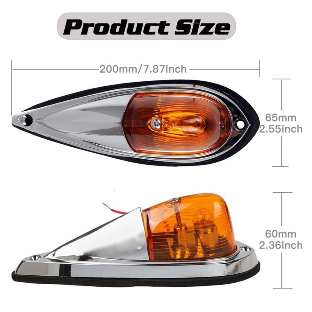 Cab Marker Teardrop Cab Light Amber Cab Roof Marker Lights Car