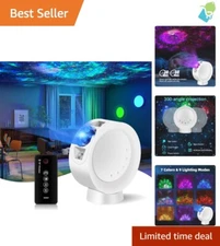 Portable Nebula Projector - 7 Colors & 9 Effects with Timer for Bedroom & Events