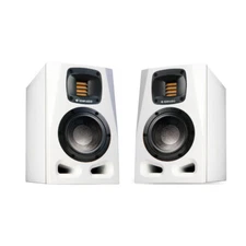 Adam Audio A4V 4 Inch Powered Two Way White Studio Monitor Bundle 2 Pack