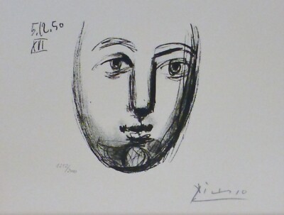 PABLO PICASSO Visage de la Paix 50 XVI HAND NUMBERED 1252/2000 signed LITHOGRAPH