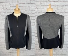 classiques entier Black  Gray Mesh Look Zip Career Style Jacket Size Large New 