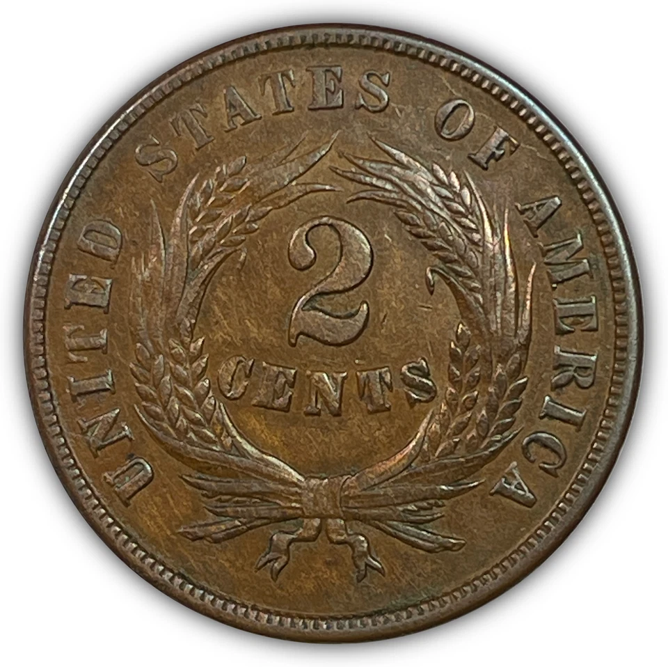 1865 Two Cent Piece Uncirculated UNC Coin #19379 - Image 2 of 3