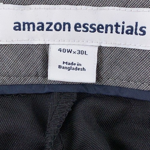 Amazon Essentials Men's 40 X 30 Classic-Fit Black Flat-Front Dress Pants NWT - Picture 2 of 8