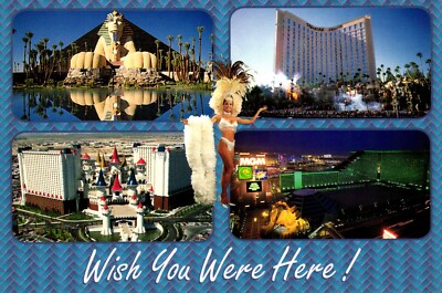 Luxor Excalibur MGM Grand Wish You Were Here! Las Vegas Nevada Postcard