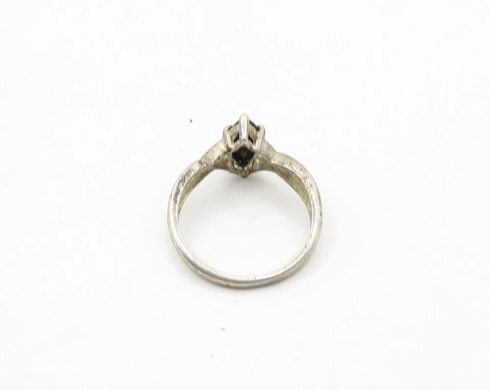 Anillo AVON 925 Plata Vintage Corte Marquesa Negro Hematita Banda Talla 8 RG18994 Foto 3 de 4