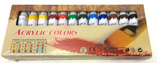 Acrylic Paint Set - 12 Colors, Non-Toxic Paint for Canvas, Wood, Rock