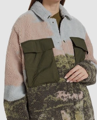 $289 Twenty Montreal Women's Blue Army Sherbrooke Sherpa Shacket Jacket Size M - Picture 4 of 7