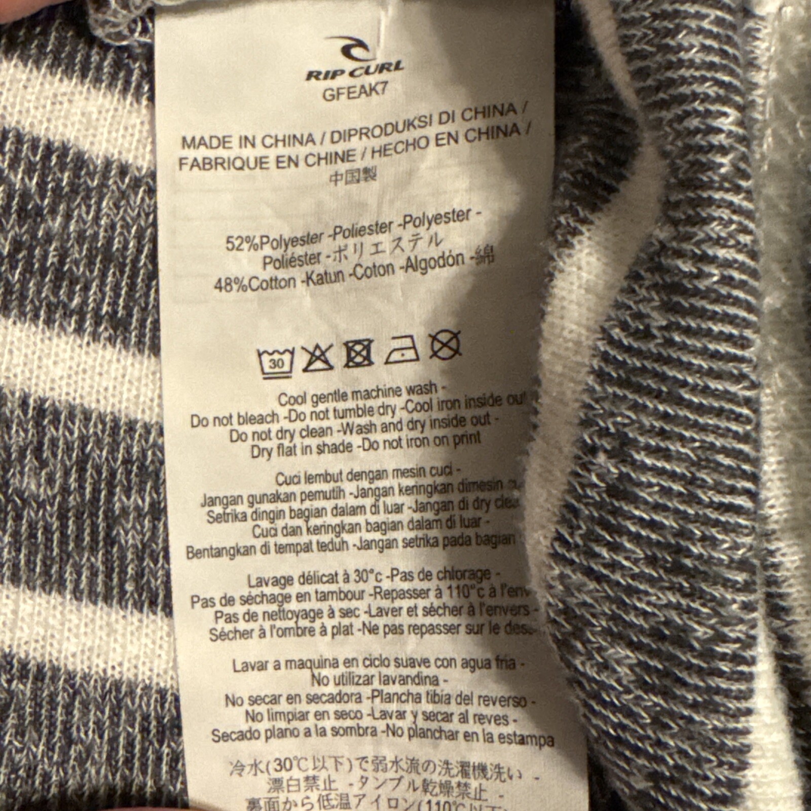 Preloved Rip Curl Hoodie Women Gray And White Str… - image 5