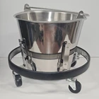New Brewer Vollrath Stainless Steel Kick Bucket with Frame 13 Quart Size 3.5 Gal