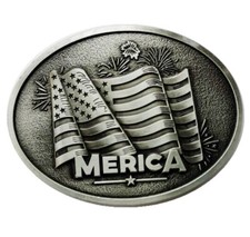 American Flag Belt Buckle Western Cowboy Native American AMFL-01-S 