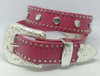 Nacoma ladies pink studded western belt size medium Nocona Pink Belts for Women for sale | eBay main image 4